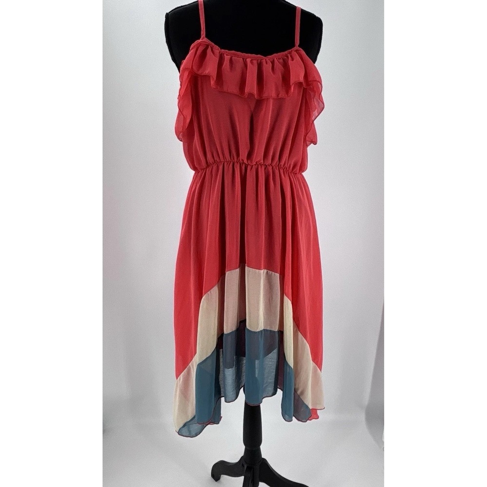 Urban Mango Strappy Hi Low‎ chiffon Sundress L Asymmetrical summer Resort Beach